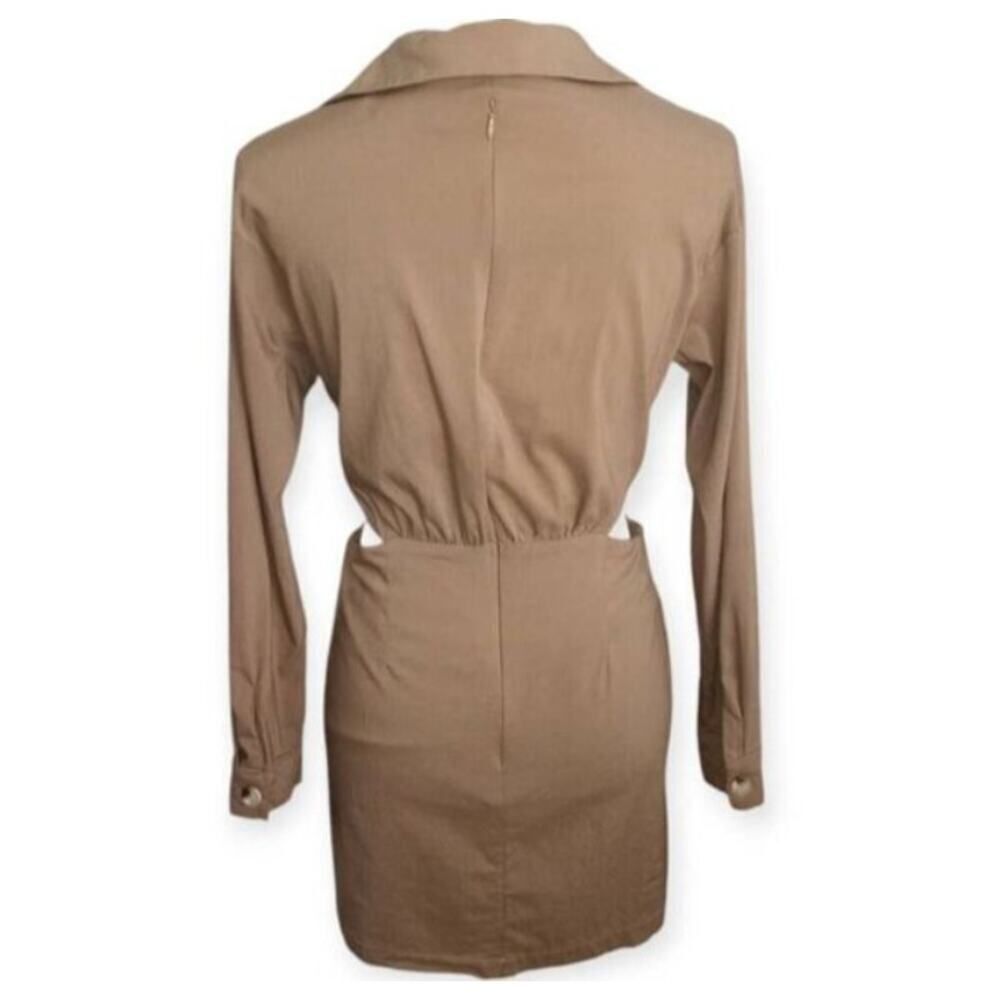 LULU'S KHAKI CUTOUT MINI DRESS SZ.M EUC. - Picture 6 of 8